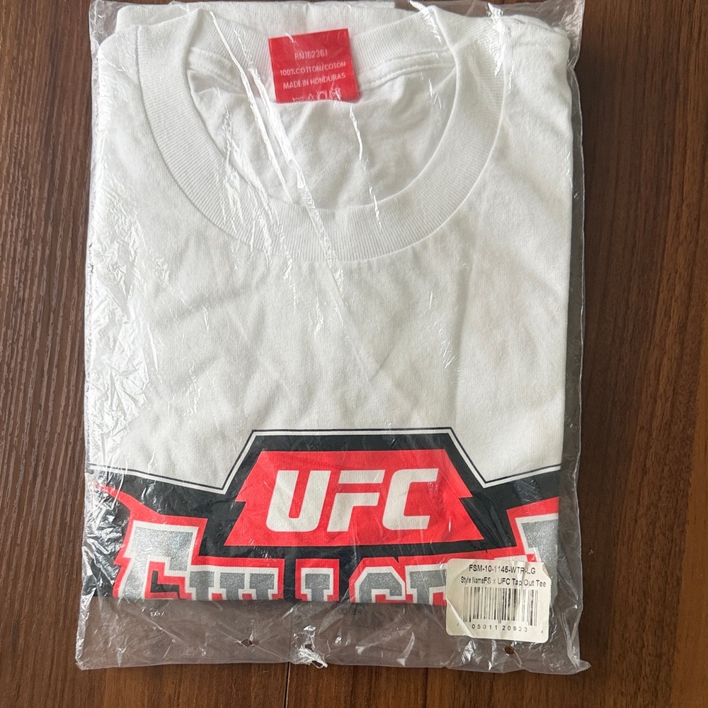 UFC White and Red Short Sleeve Tap Out Tee